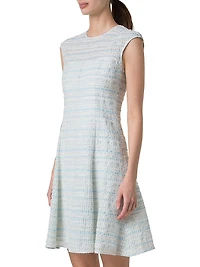 Tweed Organza Flared Minidress