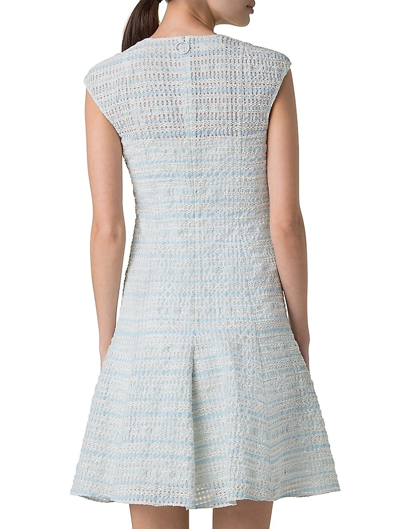 Tweed Organza Flared Minidress