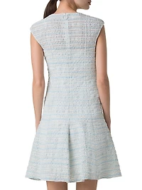 Tweed Organza Flared Minidress