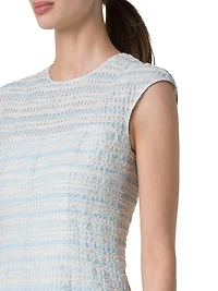 Tweed Organza Flared Minidress