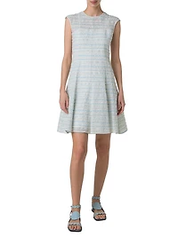 Tweed Organza Flared Minidress