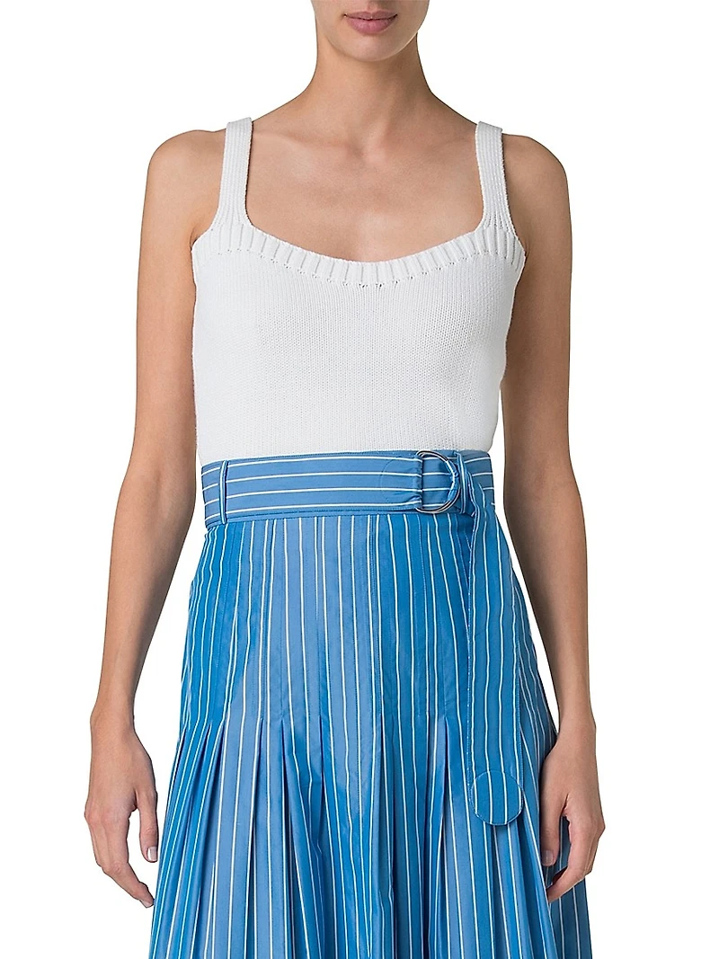 Cotton Rib-Knit Top