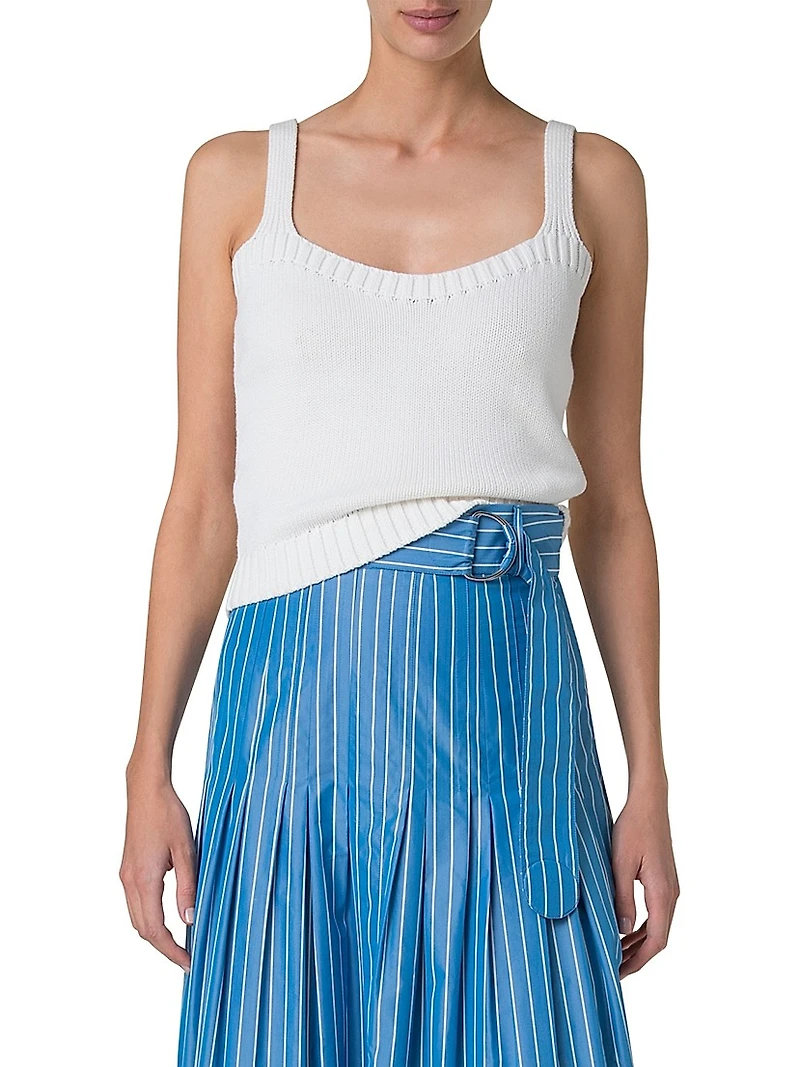 Cotton Rib-Knit Top