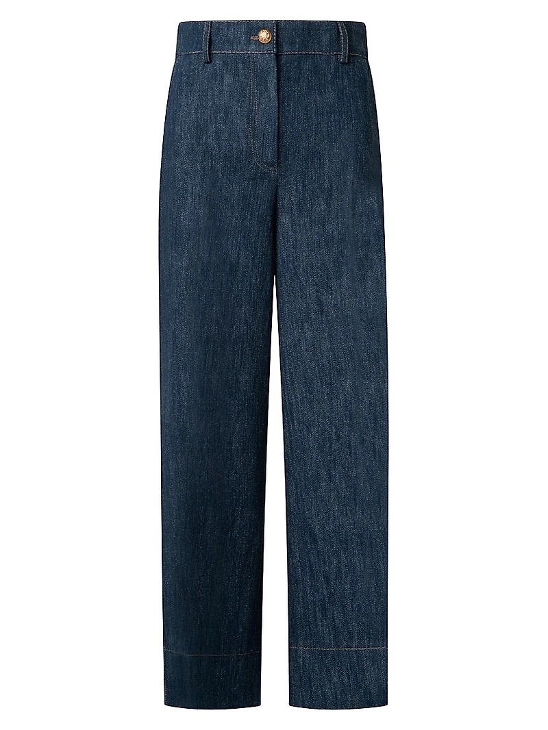 Chiara Denim Wide-Leg Crop Jeans