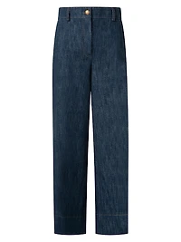 Chiara Denim Wide-Leg Crop Jeans