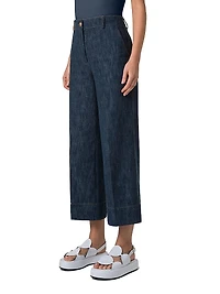 Chiara Denim Wide-Leg Crop Jeans