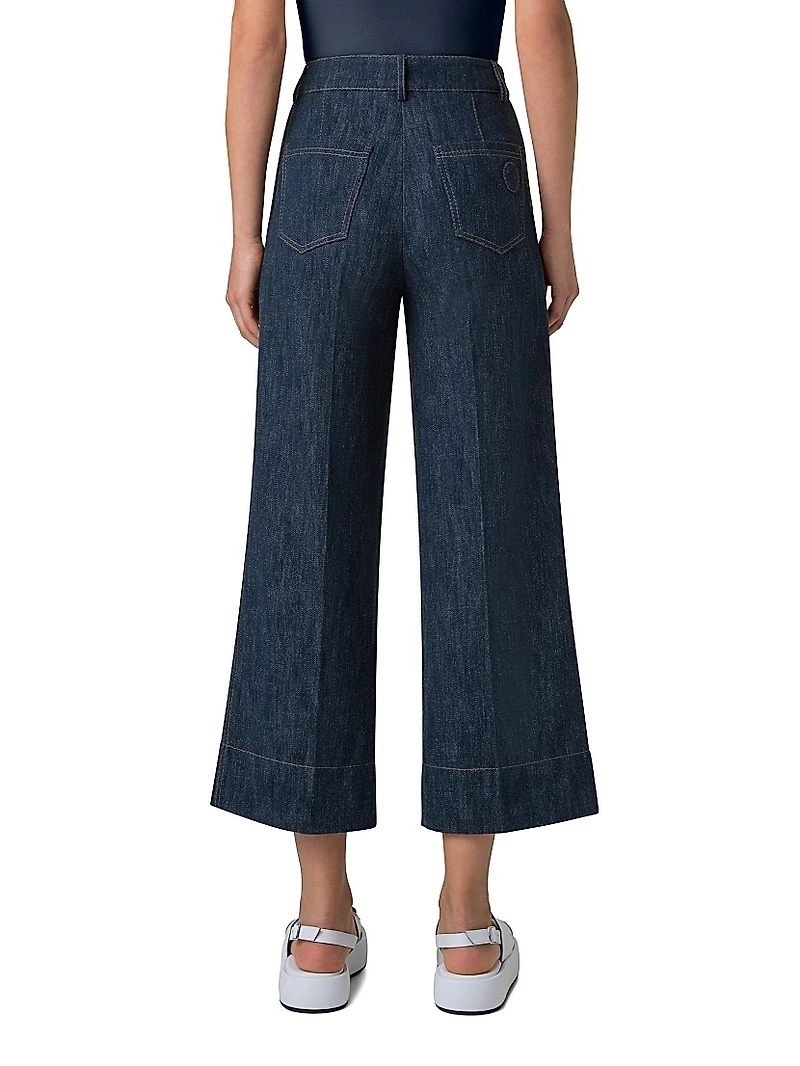 Chiara Denim Wide-Leg Crop Jeans