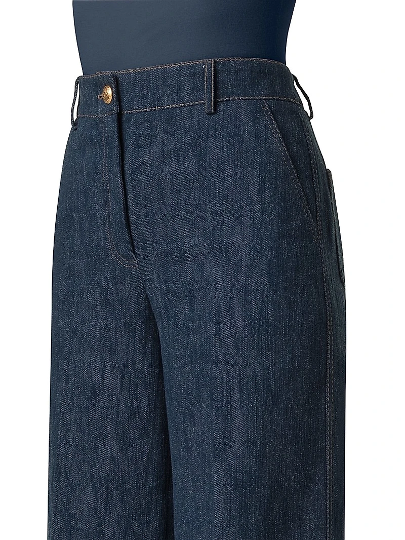 Chiara Denim Wide-Leg Crop Jeans