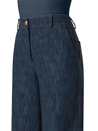 Chiara Denim Wide-Leg Crop Jeans