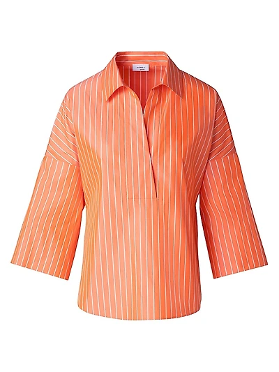 Striped Kimono-Style Sleeve Blouse