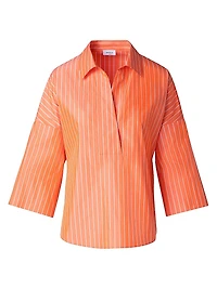 Striped Kimono-Style Sleeve Blouse