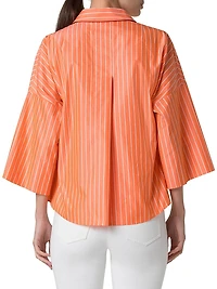 Striped Kimono-Style Sleeve Blouse