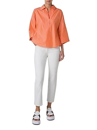 Striped Kimono-Style Sleeve Blouse