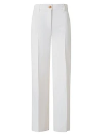 Cotton Stretch-Cotton Wide-Leg Pants