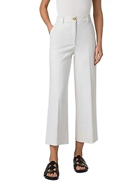 Cotton Stretch-Cotton Wide-Leg Pants