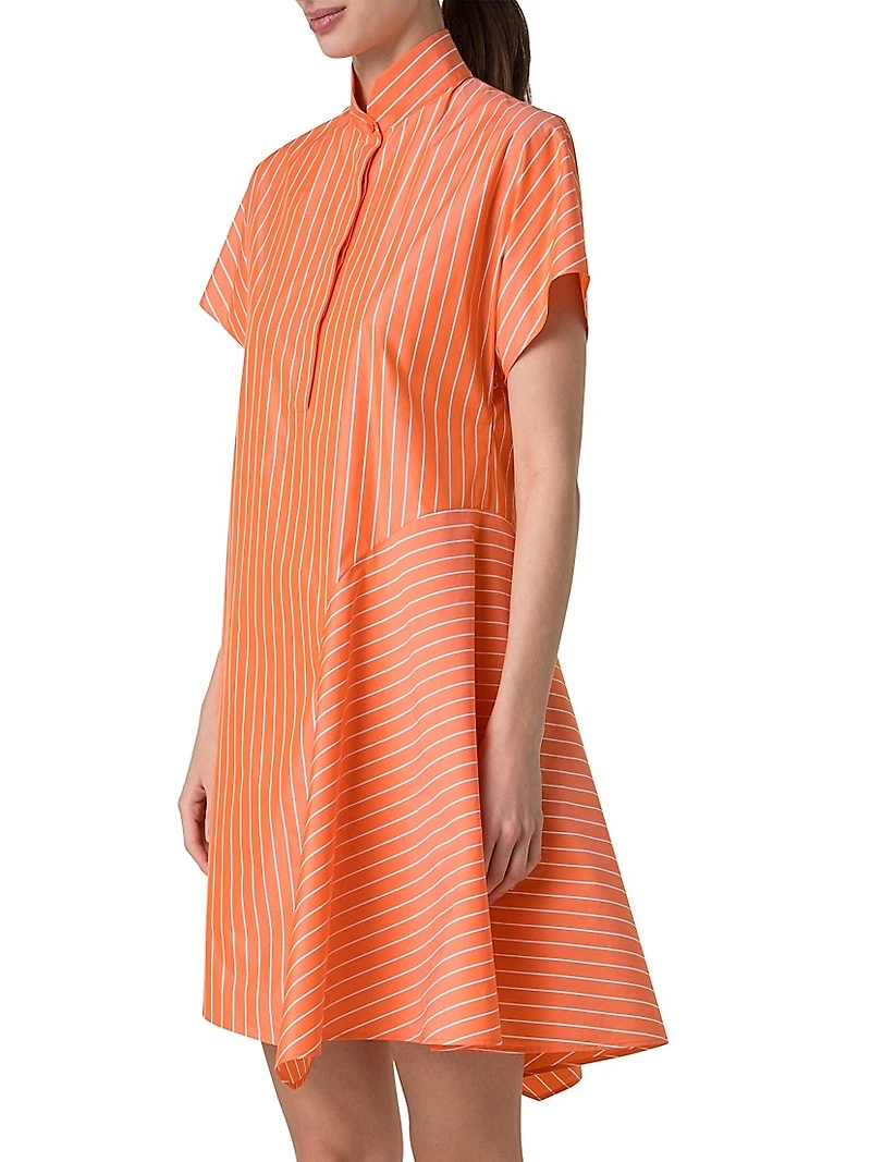 Striped Cotton Poplin Mini Shirtdress