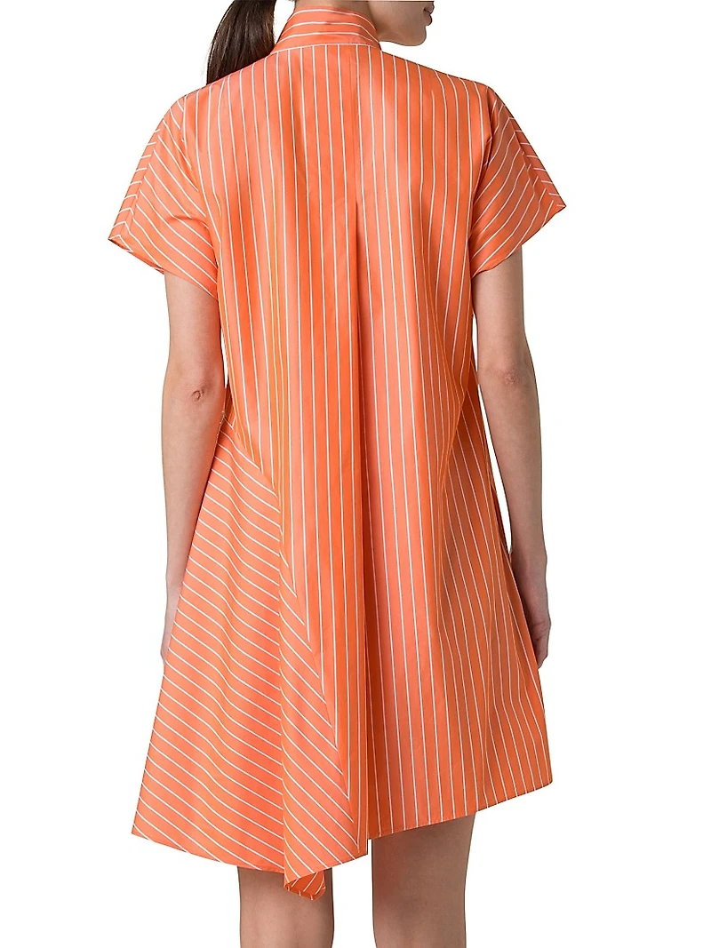Striped Cotton Poplin Mini Shirtdress