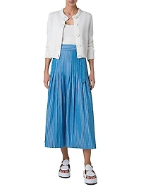 Button-Front Knit Cotton Cardigan