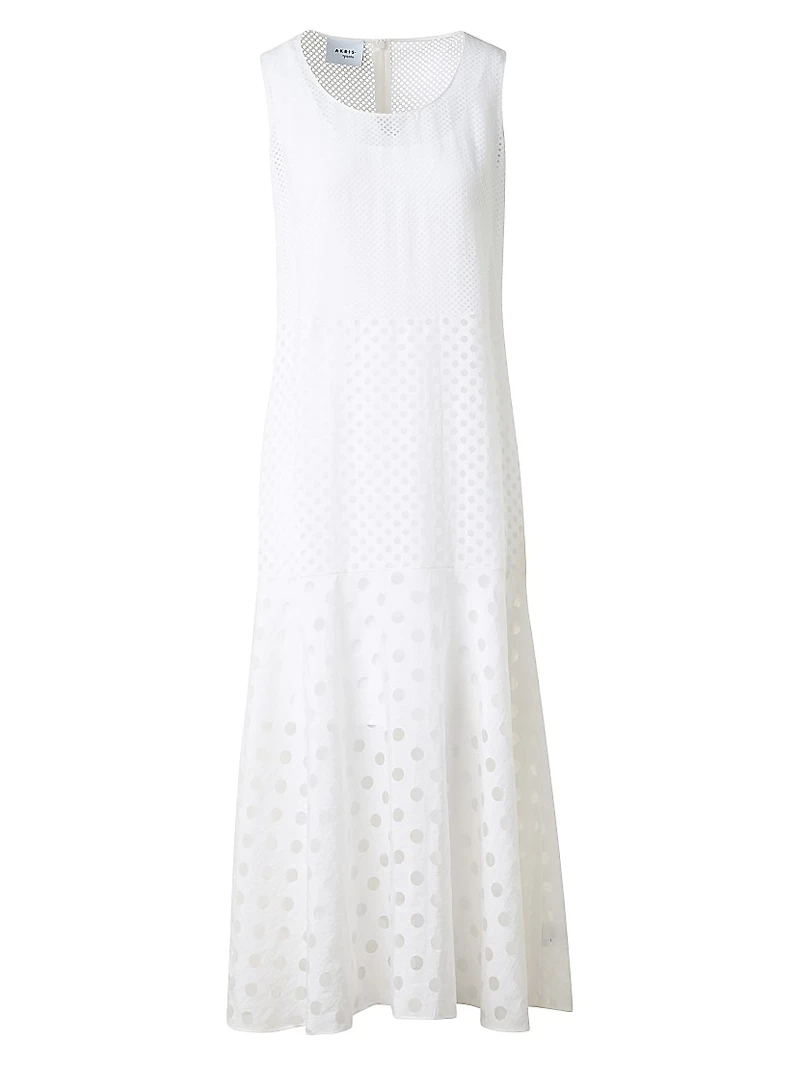 Polka Dot Sleeveless A-Line Midi-Dress