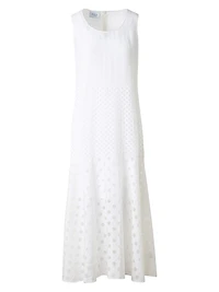 Polka Dot Sleeveless A-Line Midi-Dress