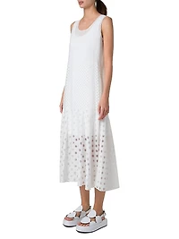 Polka Dot Sleeveless A-Line Midi-Dress