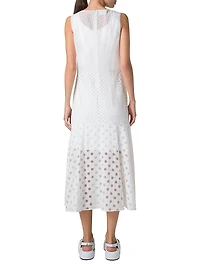 Polka Dot Sleeveless A-Line Midi-Dress