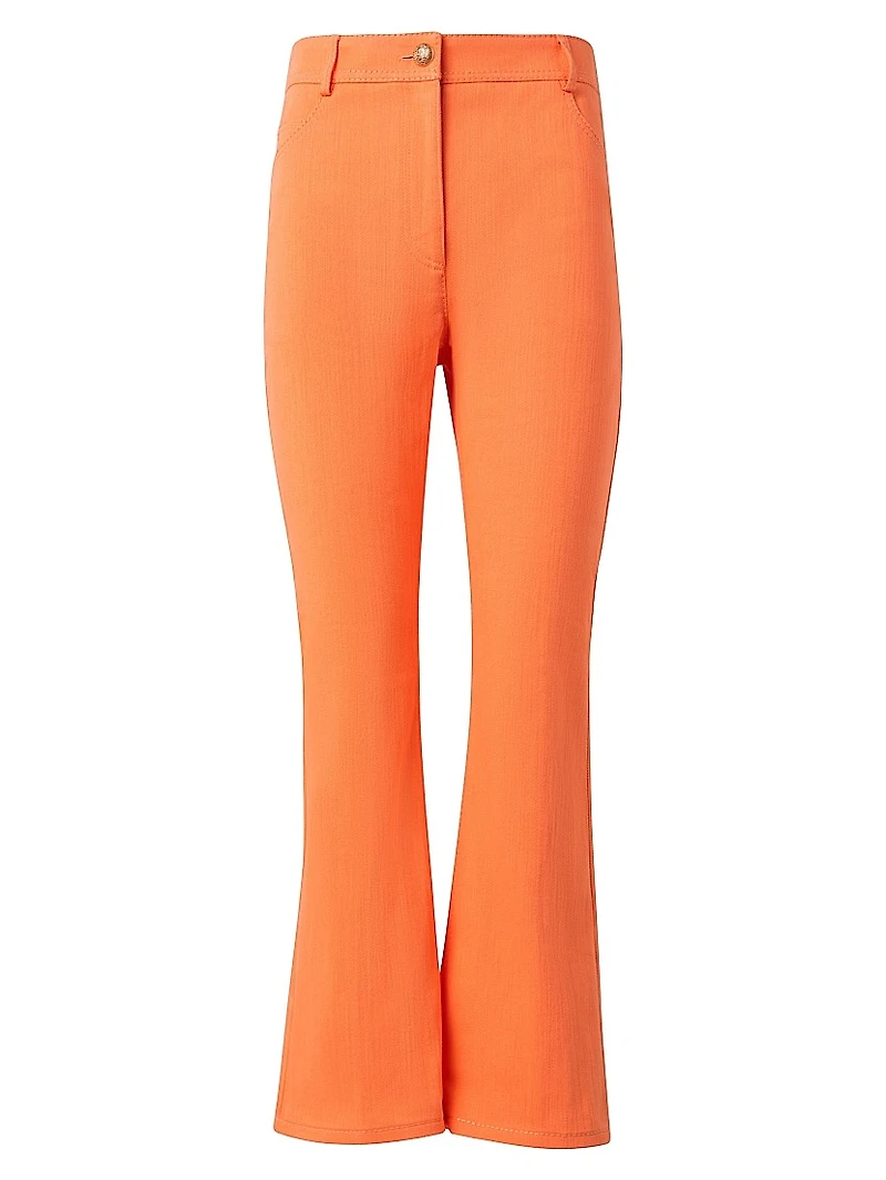 Cali Stretch-Cotton Boot-Cut Crop Pants