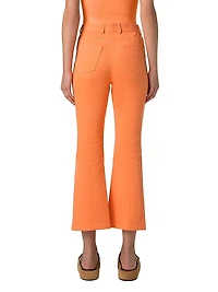 Cali Stretch-Cotton Boot-Cut Crop Pants