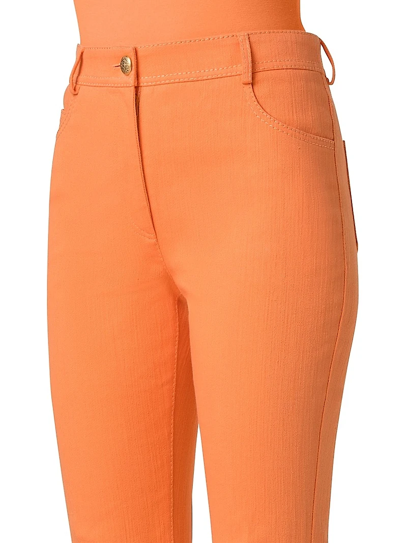 Cali Stretch-Cotton Boot-Cut Crop Pants