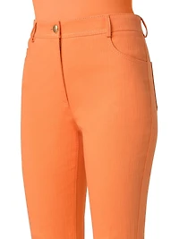 Cali Stretch-Cotton Boot-Cut Crop Pants