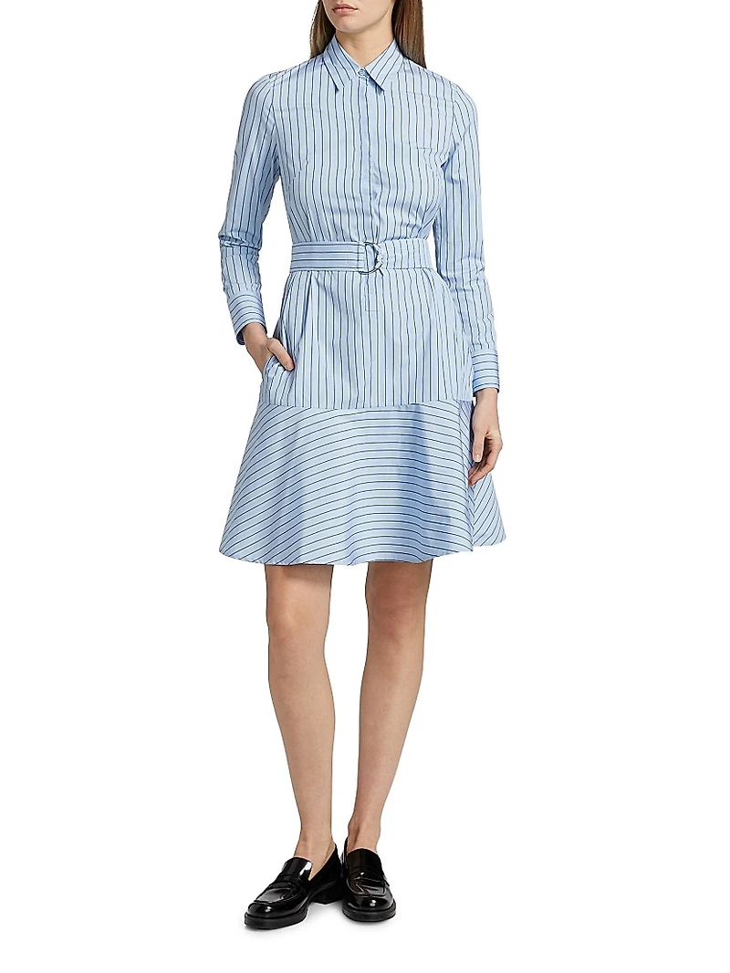 Belted Striped Shirtdress