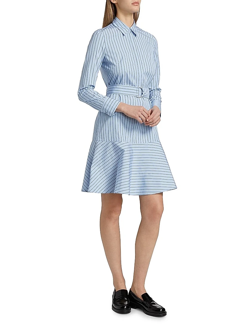 Belted Striped Shirtdress