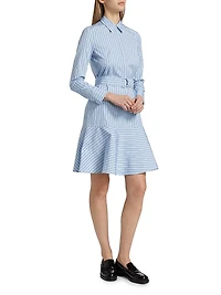 Belted Striped Shirtdress