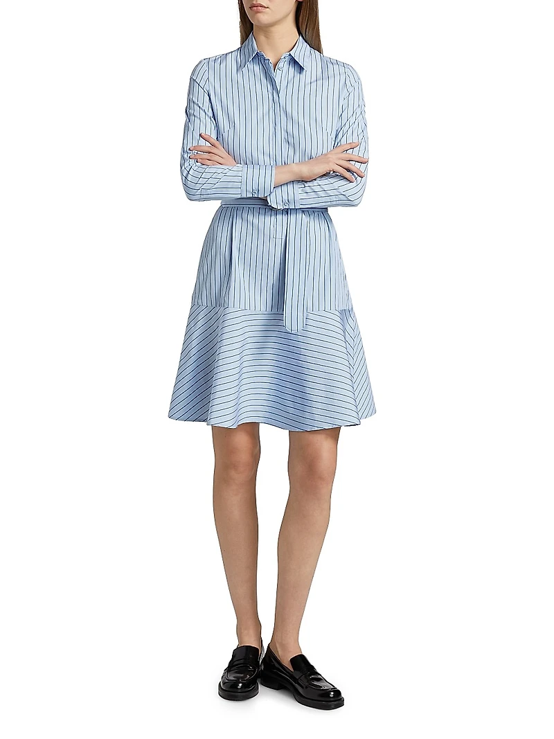 Belted Striped Shirtdress