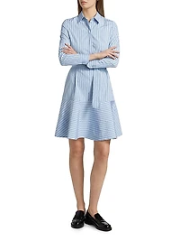Belted Striped Shirtdress