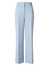 Chiara Striped Seersucker Crop Pants