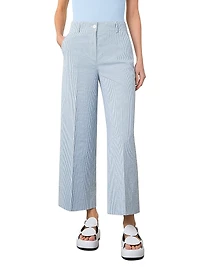 Chiara Striped Seersucker Crop Pants