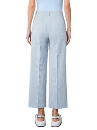 Chiara Striped Seersucker Crop Pants