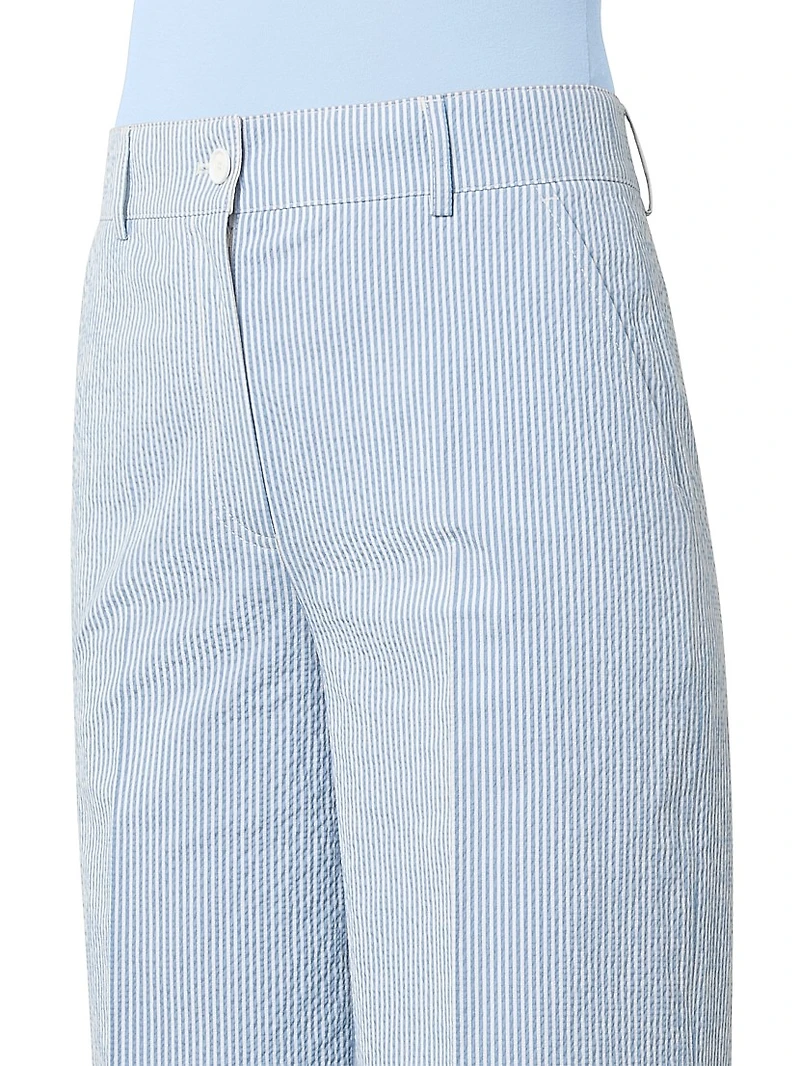 Chiara Striped Seersucker Crop Pants