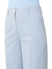 Chiara Striped Seersucker Crop Pants