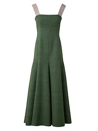 Silk and Cotton Sleeveless A-Line Midi-Dress