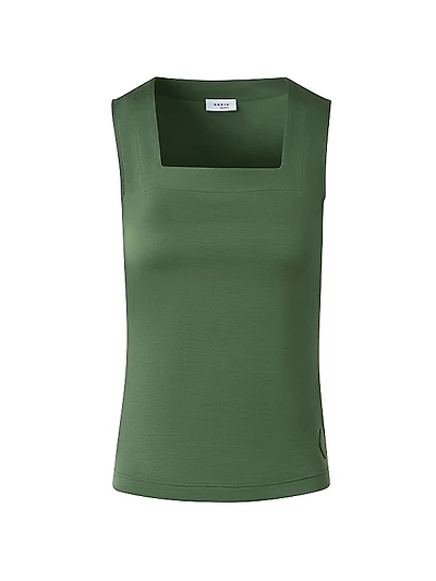 Square Neck Stretch Sleeveless Fitted Top