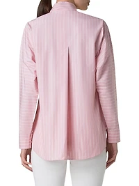 Striped Cotton Button-Detail Blouse