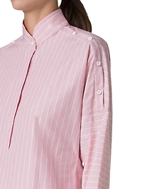 Striped Cotton Button-Detail Blouse