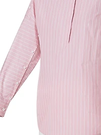 Striped Cotton Button-Detail Blouse