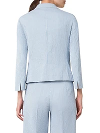 Striped Seersucker Stretch Cotton Blazer