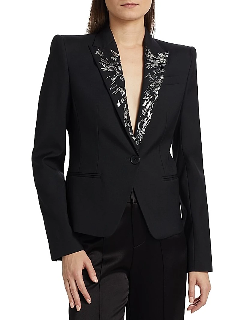 Embroided Lapel Jacket