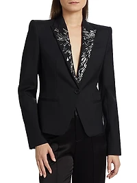 Embroided Lapel Jacket