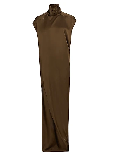Abito Satin Woven Sleeveless Maxi Dress