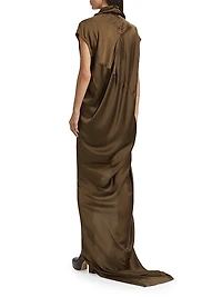 Abito Satin Woven Sleeveless Maxi Dress